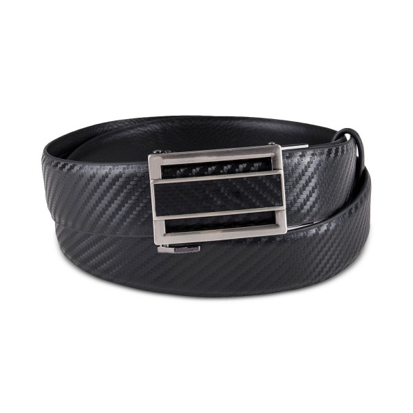 Men's Faux Leather Inlay Track Belt