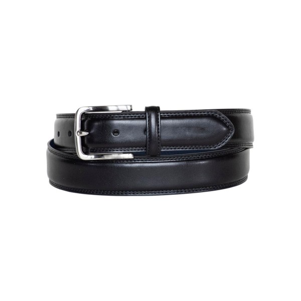 Men's Inlay Signature Double Stitch Leather Belt