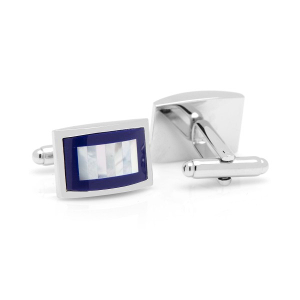 Mother of Pearl and Lapis Key Cuff Links