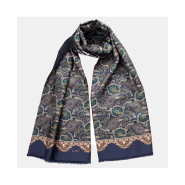 Luxurious Wool-Backed Silk Men's Scarf Luxurious Wool-Backe...