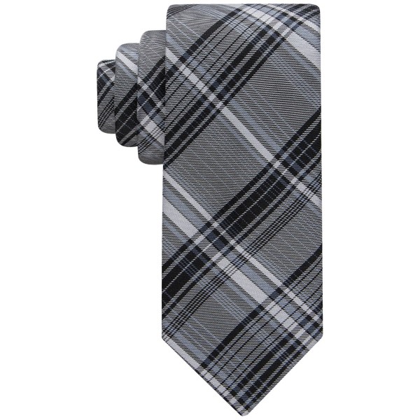 Men's Contrast Stripe Plaid Tie