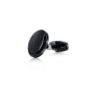 Stainless Steel Black Carbon Fiber Cuff Links