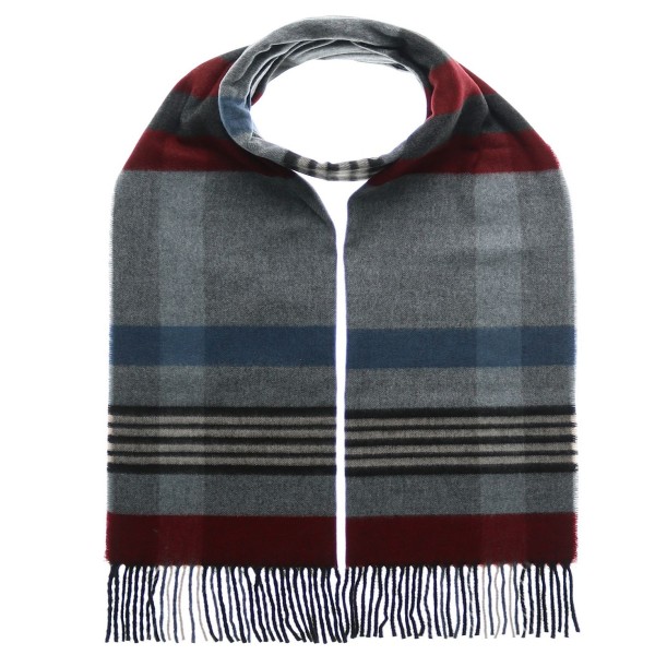 Men's Cashmink Stripe Plaid Scarf