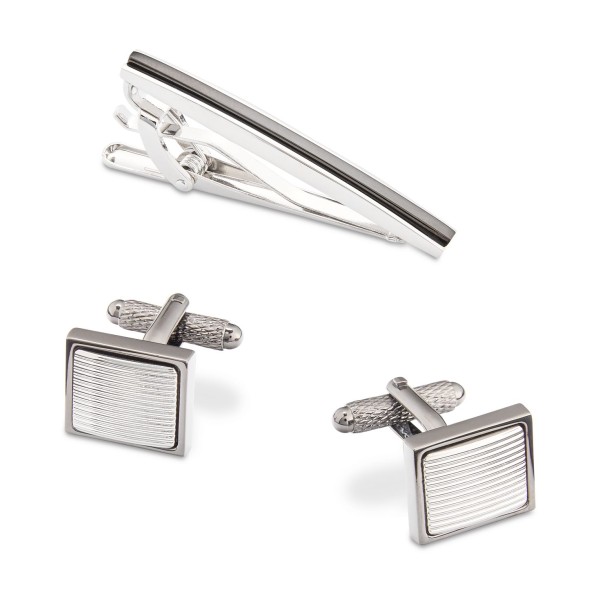 Two-Tone Tie Bar & Cuff Links Set