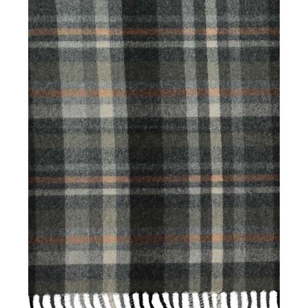 Cozy Men's Wool Blend Check Scarf