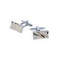 Rhodium and Gold Detailed Cufflinks