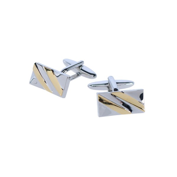 Rhodium and Gold Detailed Cufflinks