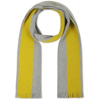 Men's Thick Wool Blend Side Stripe Logo Scarf Men's Thick Wool Ble...